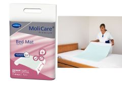 MoliCare® Premium Bed Mat Τextile Υποσέντονο πλενόμενο πολλαπλών χρήσεων 7 σταγόνων με πτερύγια συγκράτησης (75x185cm) συσκευασία 1 τεμαχίου