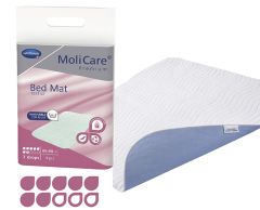MoliCare® Premium Bed Mat Τextile Υποσέντονο πλενόμενο πολλαπλών χρήσεων 7 σταγόνων (85x90cm) συσκευασία 10 τεμαχίων